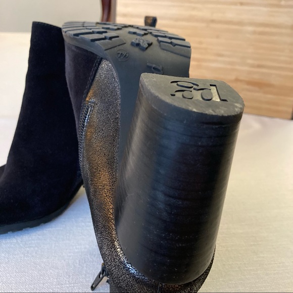Paul Green Black Silver Suede Ankle Boots UK7.5 EU41 US 10 Heel Booties Austria - Picture 9 of 16